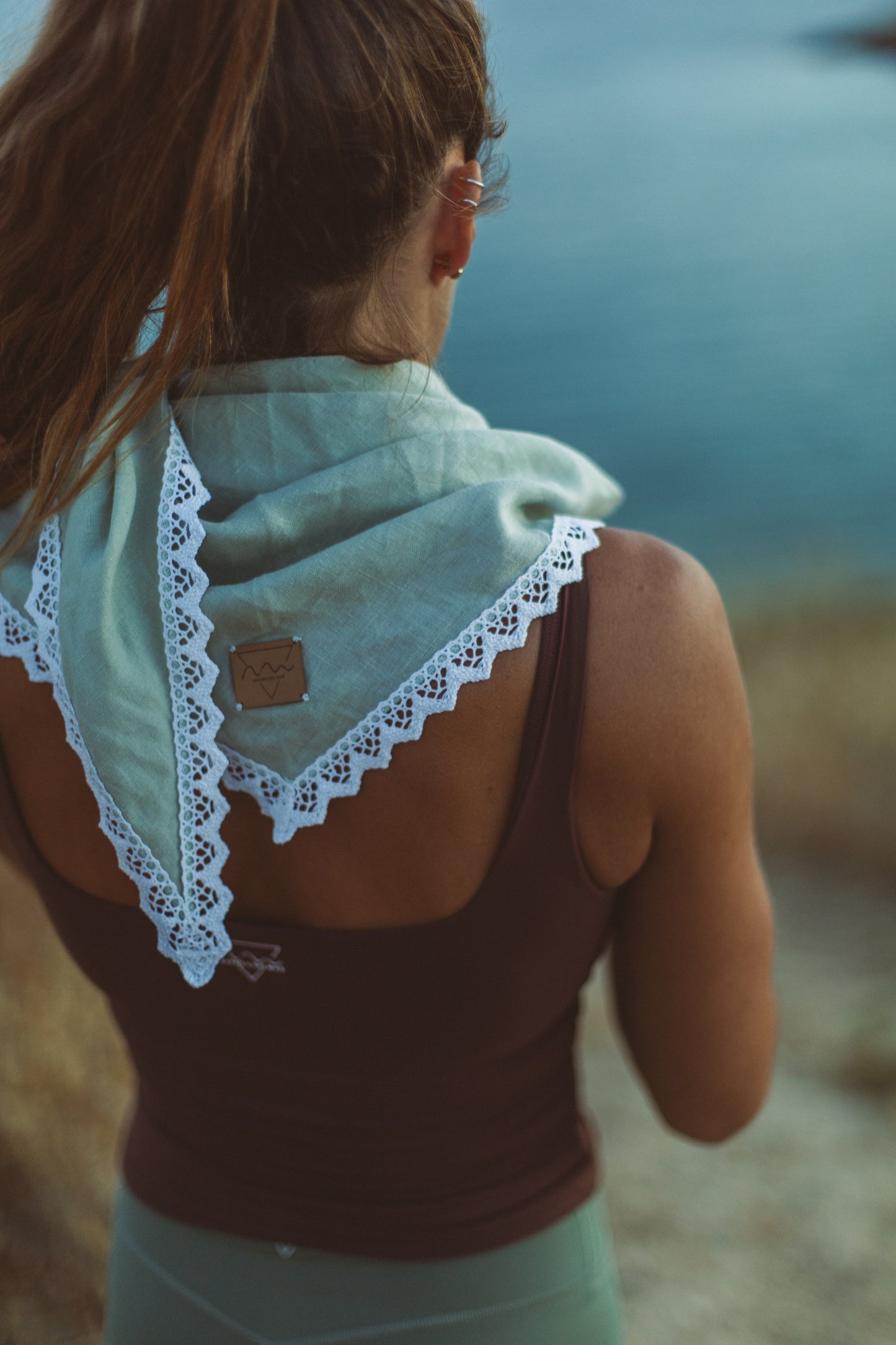 Ocean Green Linen scarf