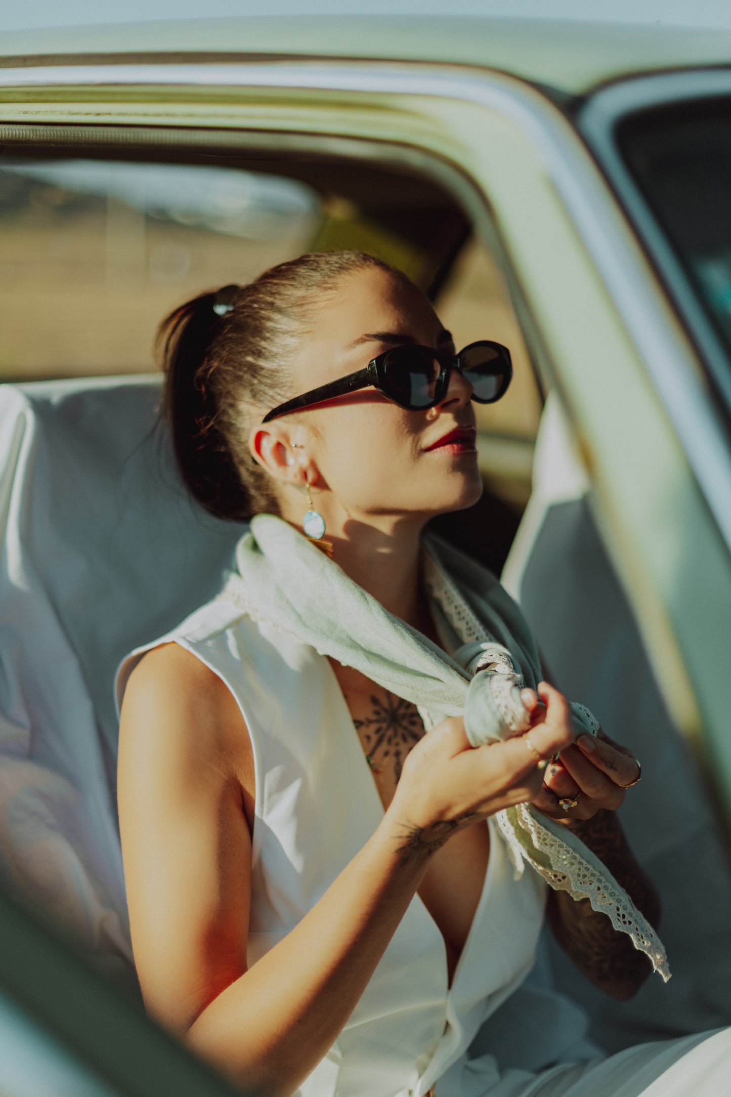 Ocean Green Linen scarf